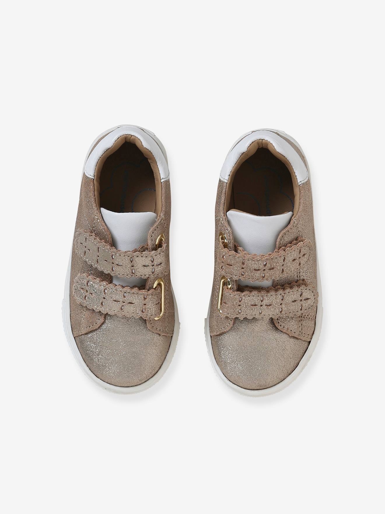 Vertbaudet Mädchen Sneakers mit Klettverschluss, Anziehtrick - bronze