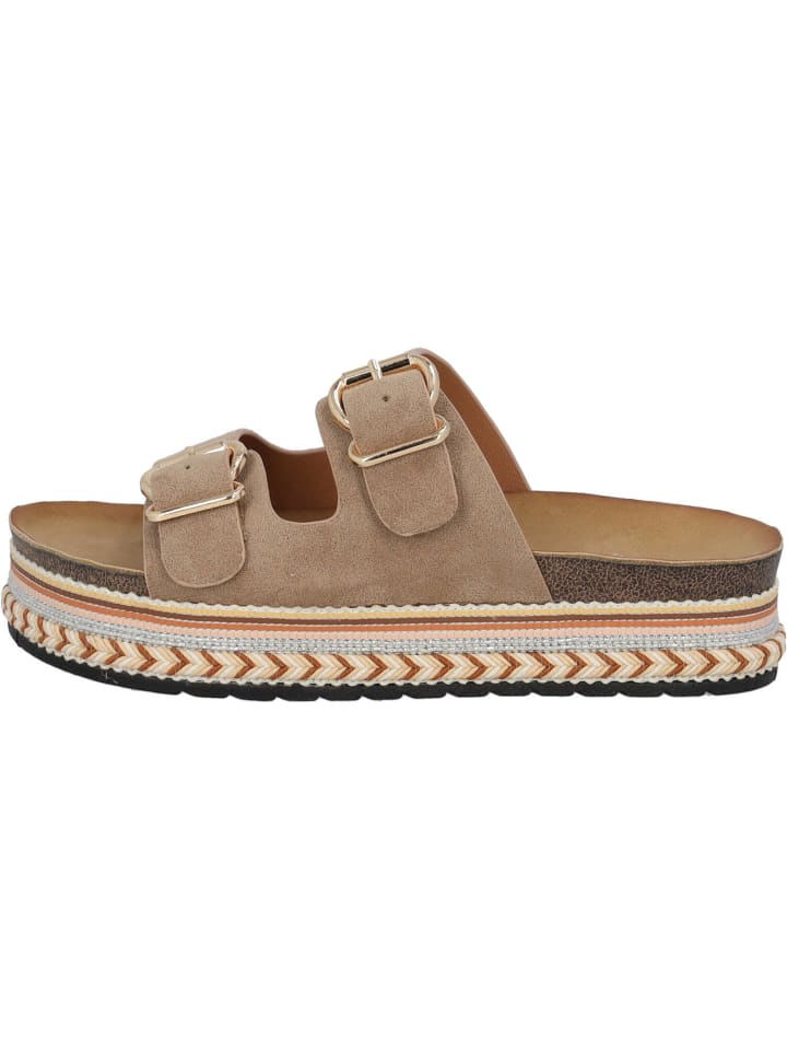 palado Plateau-Pantoletten in Beige günstig kaufen