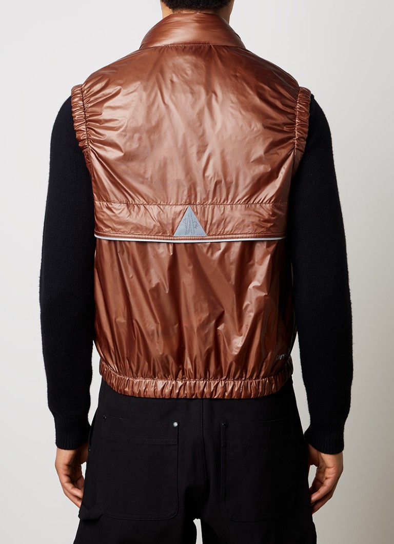 Moncler Ollon prošiveni prsluk s perjem i logotipom