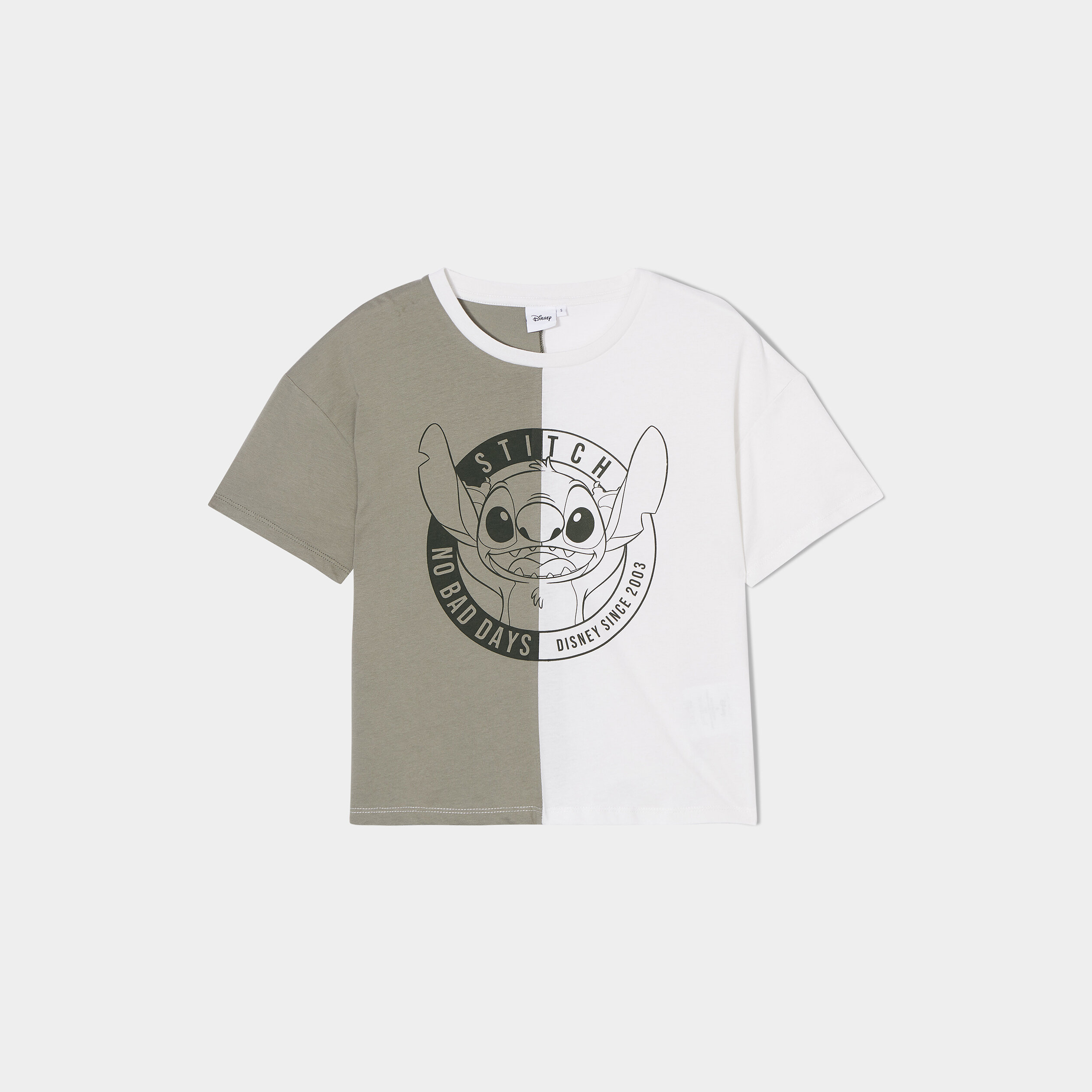 T-shirt cropped manches courtes Stitch multicolore femme | La Halle