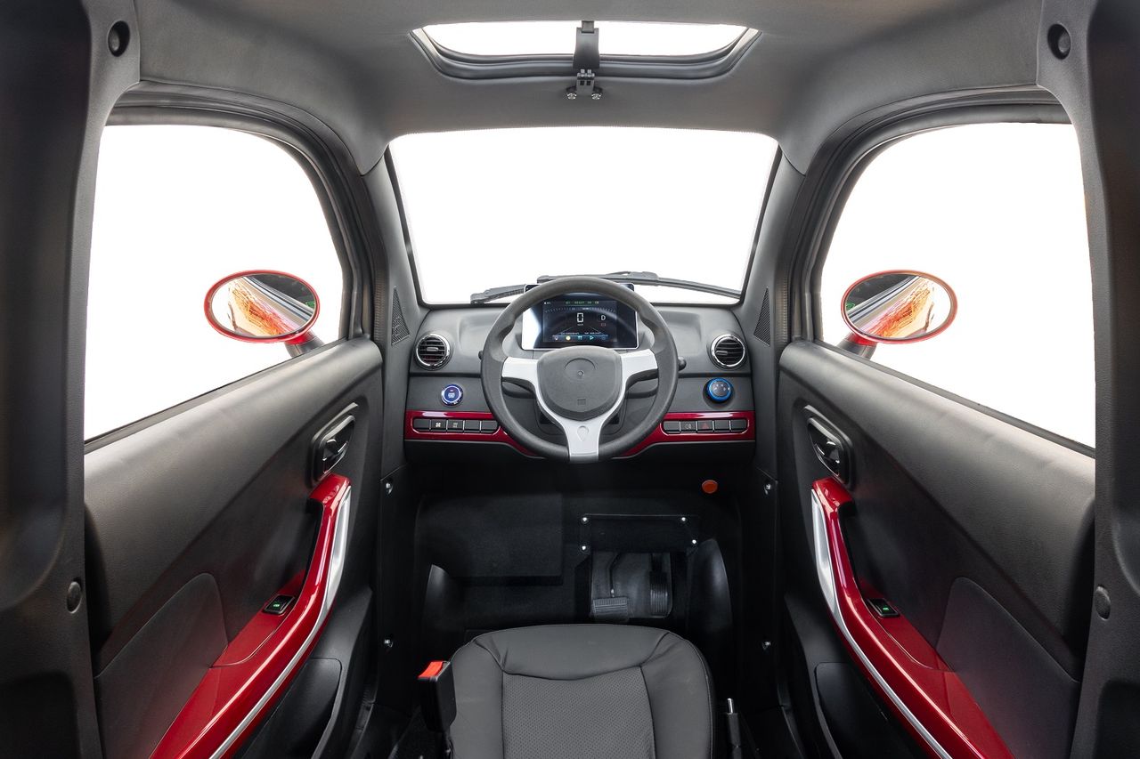 Econelo Elekrokabinenroller, Miniauto, E Mobil 2000 Watt Motor, 45 km/h NELO 4.3 Bordeaux