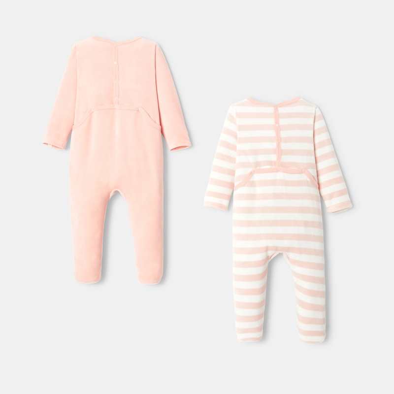 Lot de 2 dors-bien en velours rose mixte Absorba