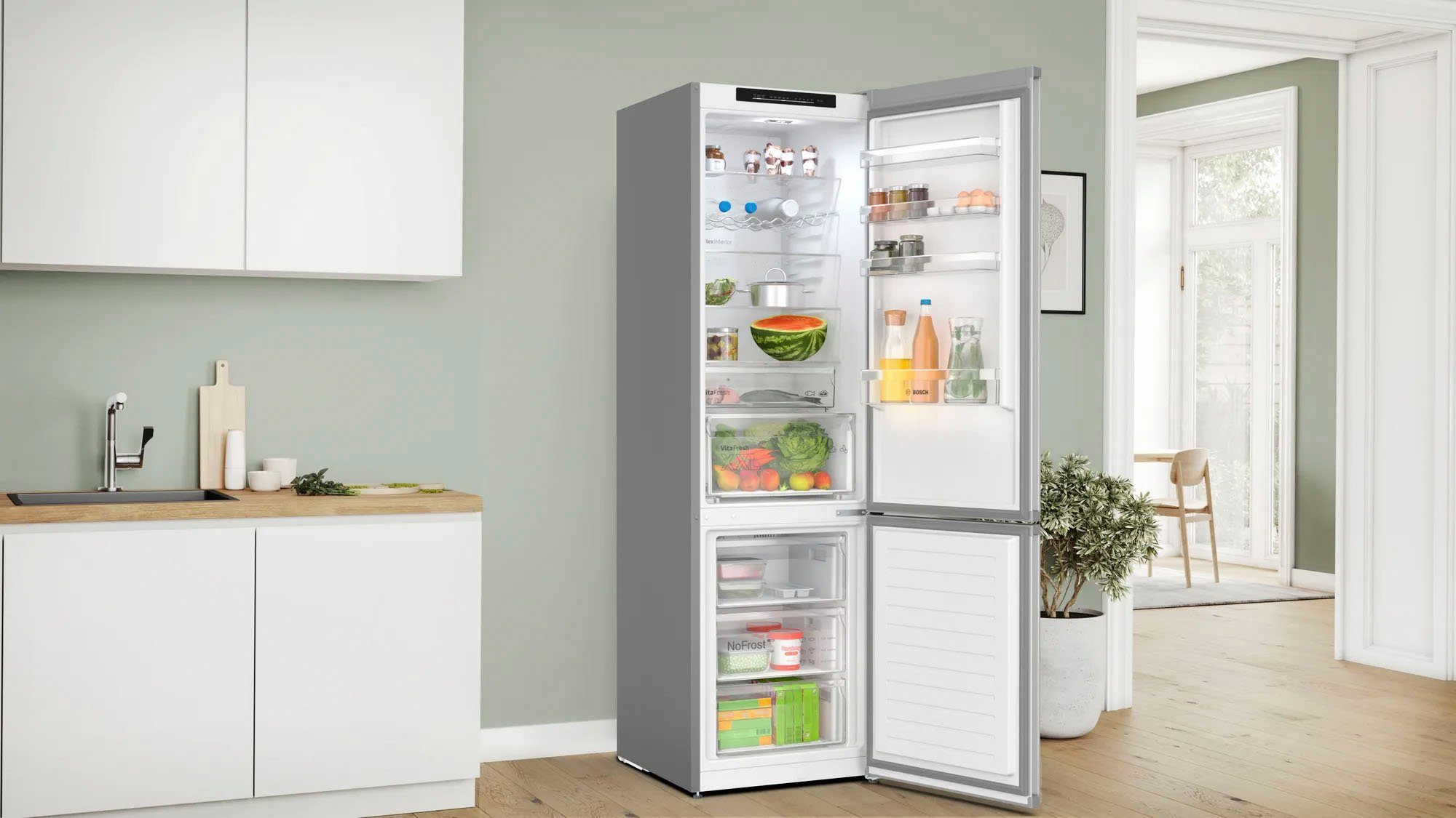 BOSCH Kühl-/Gefrierkombination Serie 4 KGN392LAF, 203 cm hoch, 60 cm breit
