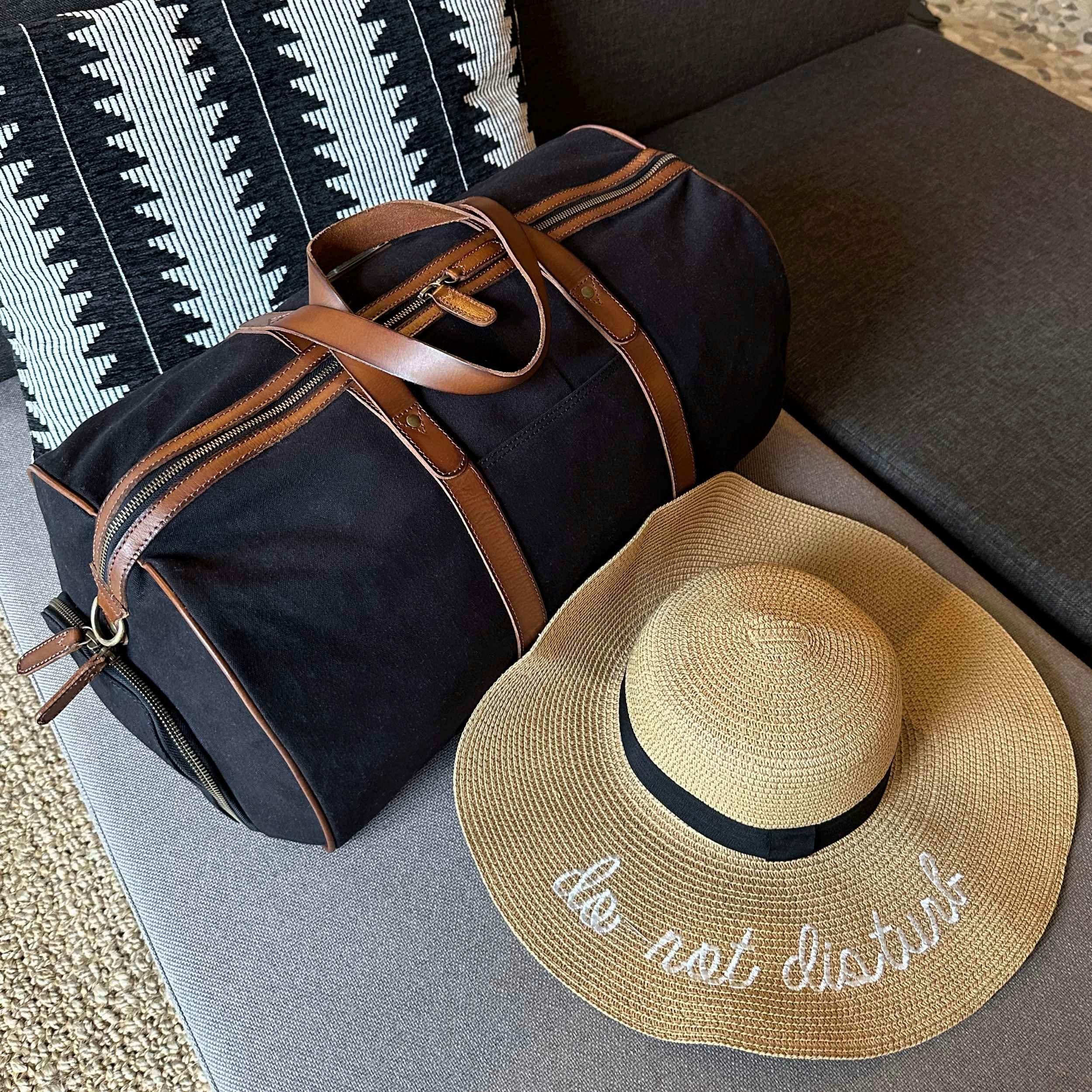 DRAKENSBERG Reisetasche Weekender Toby Schwarz, Sporttasche mit Schuhfach für Damen und Herren, Canvas und Büffelleder
