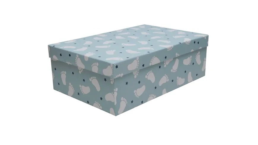 Jumbo Geschenkkarton Babyfüßchen blau