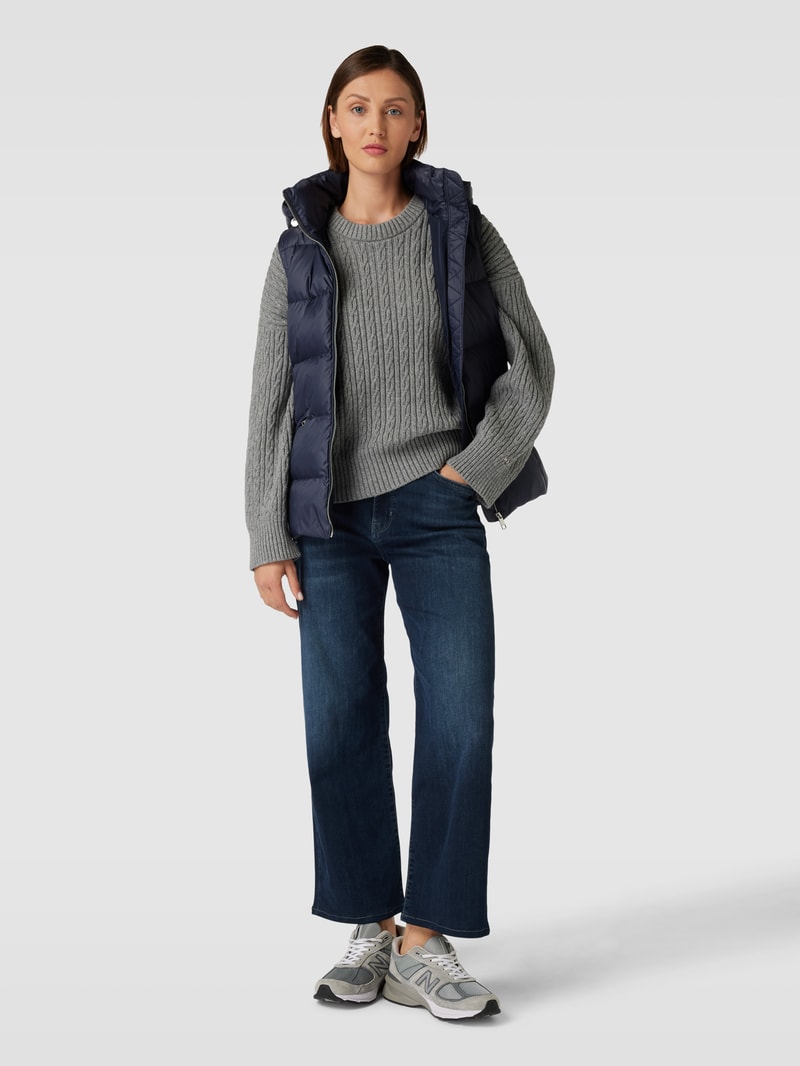 Steppweste mit Kapuze Modell 'FEMININE' in marineblau