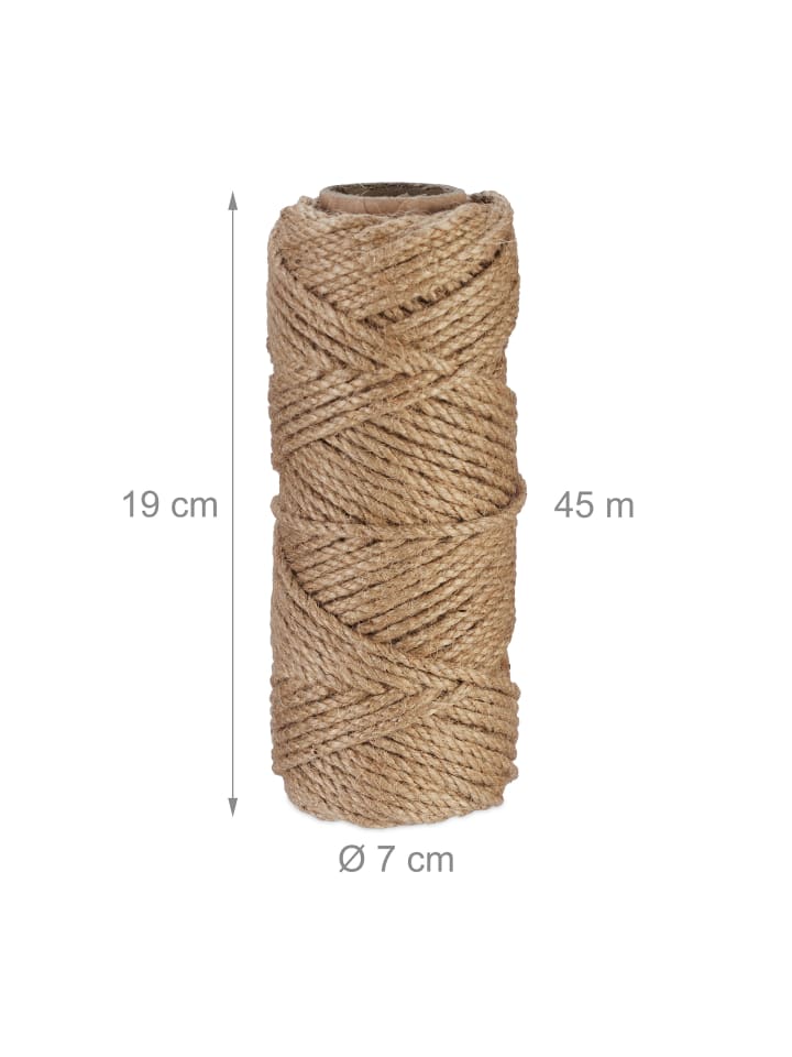 relaxdays 2x Juteschnur - 4 mm x 45 m günstig kaufen onesize
