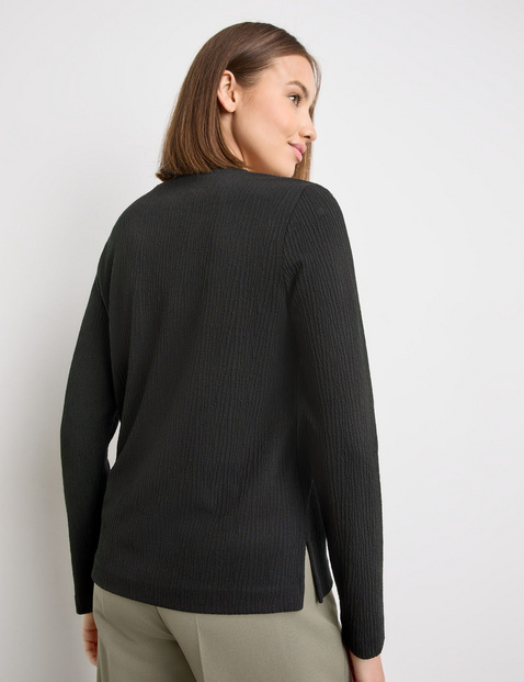 Langarmshirt aus Struktur-Jersey