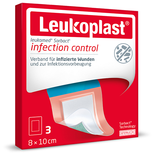LEUKOPLAST Leukomed Sorbact steril 8x10 cm  3 St  Verband