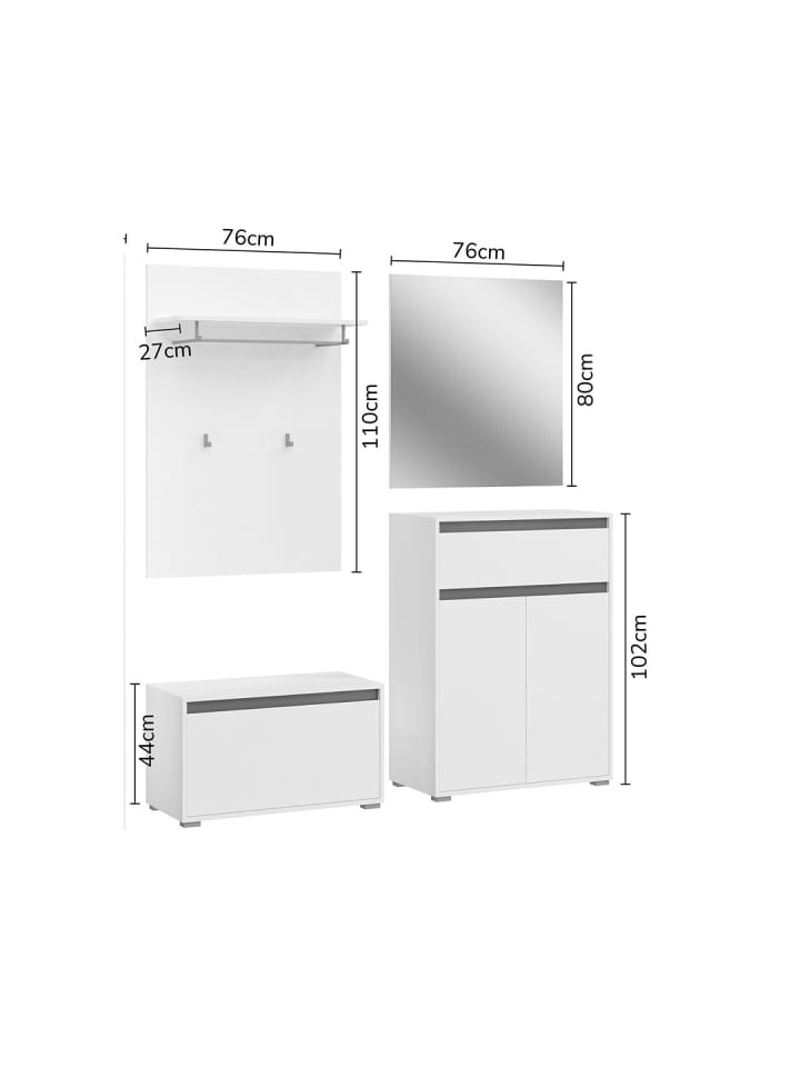 ebuy24 Weiß 167 x 35 cm günstig kaufen onesize