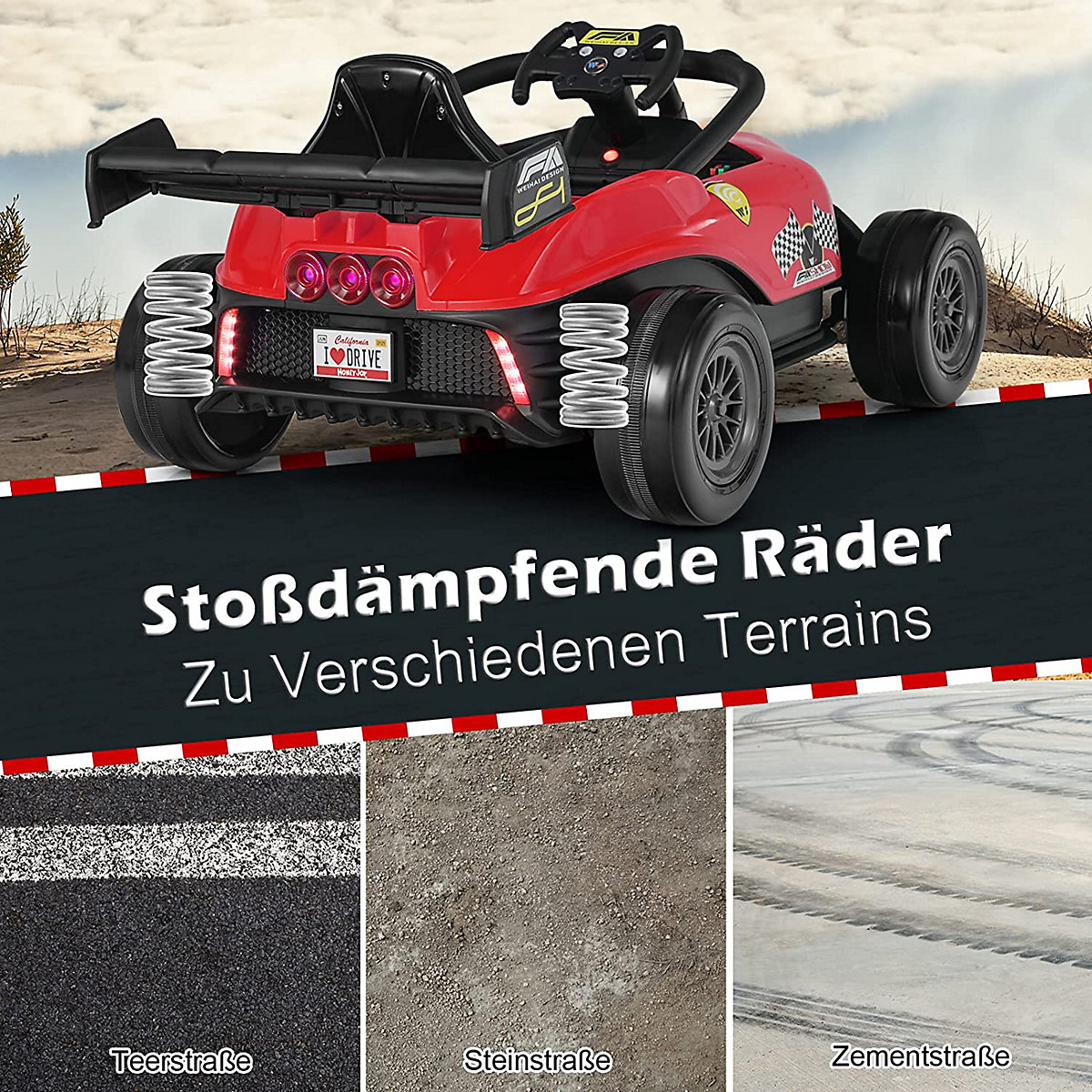 Rennauto Elektroauto 12V mit Musik Licht 3-7 Jahren