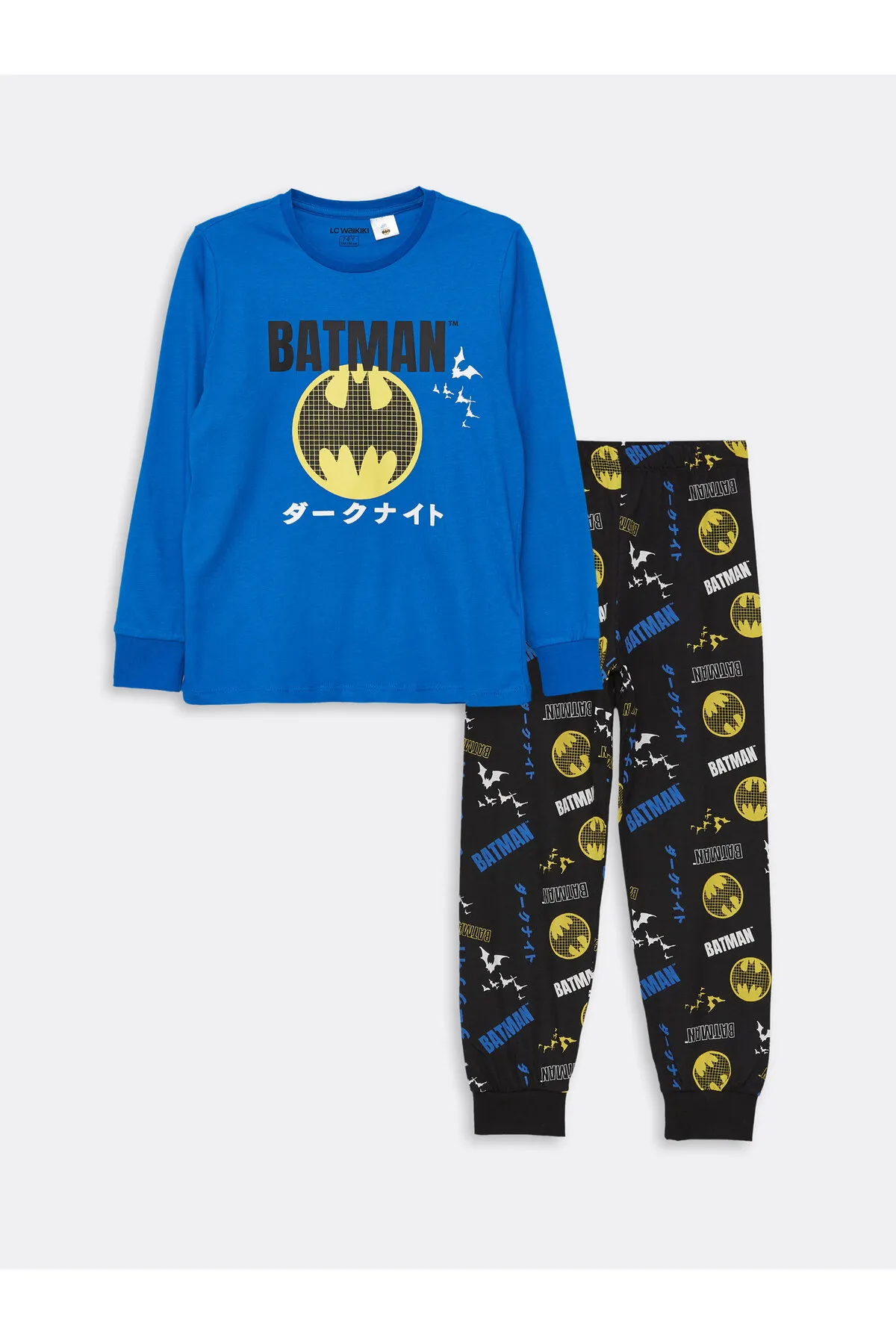 LC Waikiki  Jungen-Pyjama-Set mit Rundhalsausschnitt und Batman-Aufdruck, langärmlig
