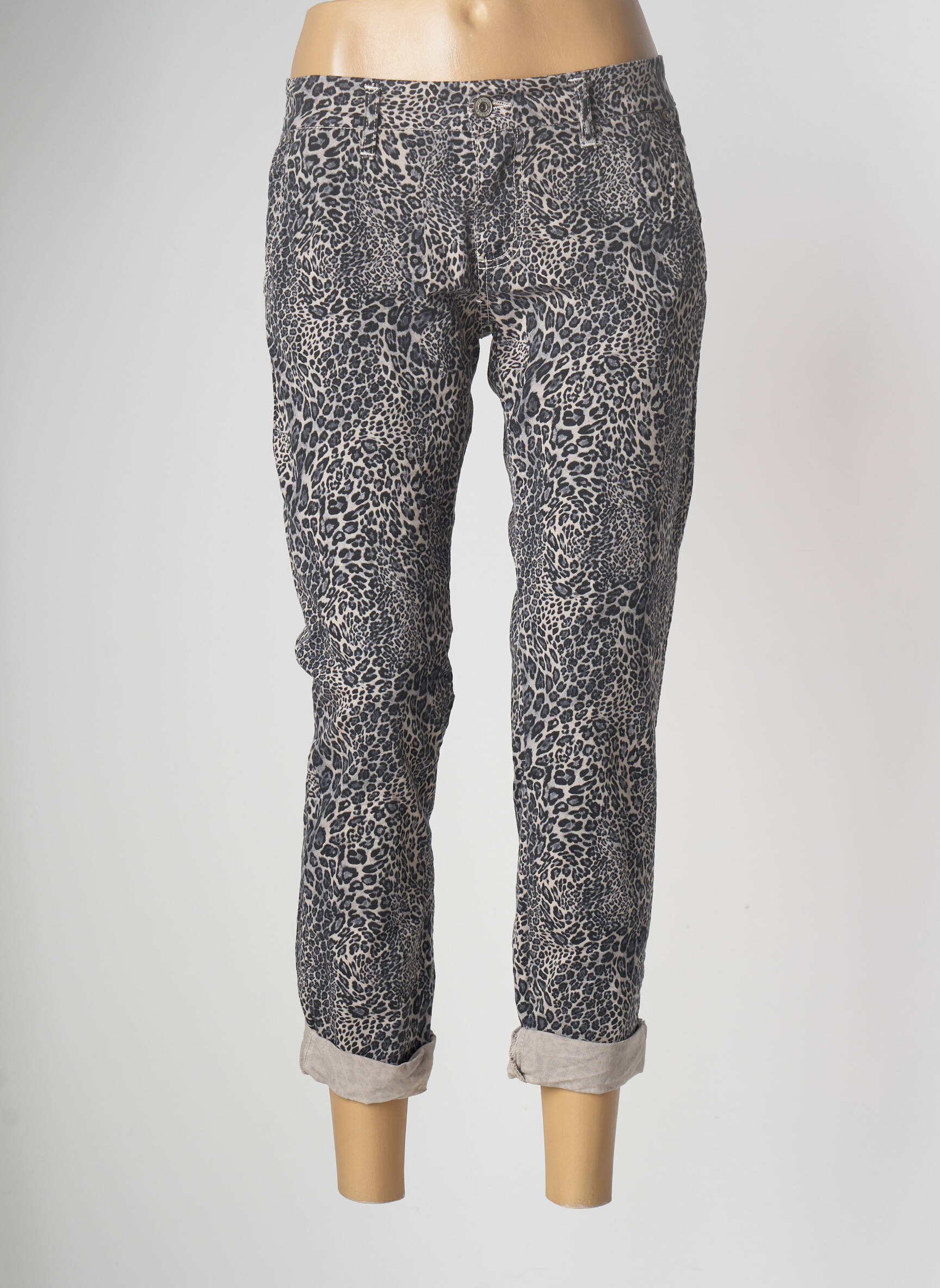 Please Jeans Coupe Droite Femme couleur gris