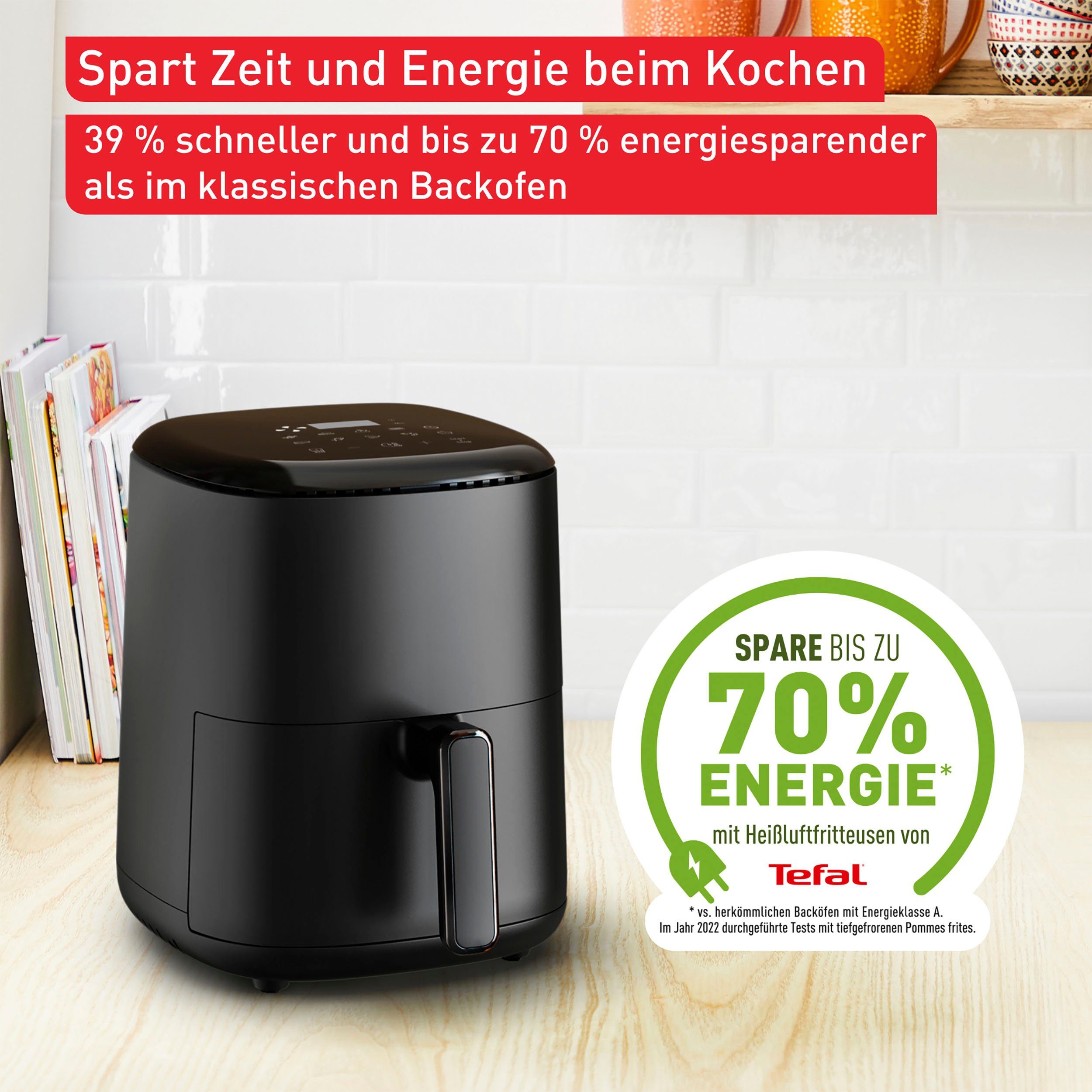 Tefal Heißluftfritteuse EY1458 Easy Fry Compact, 1300 W