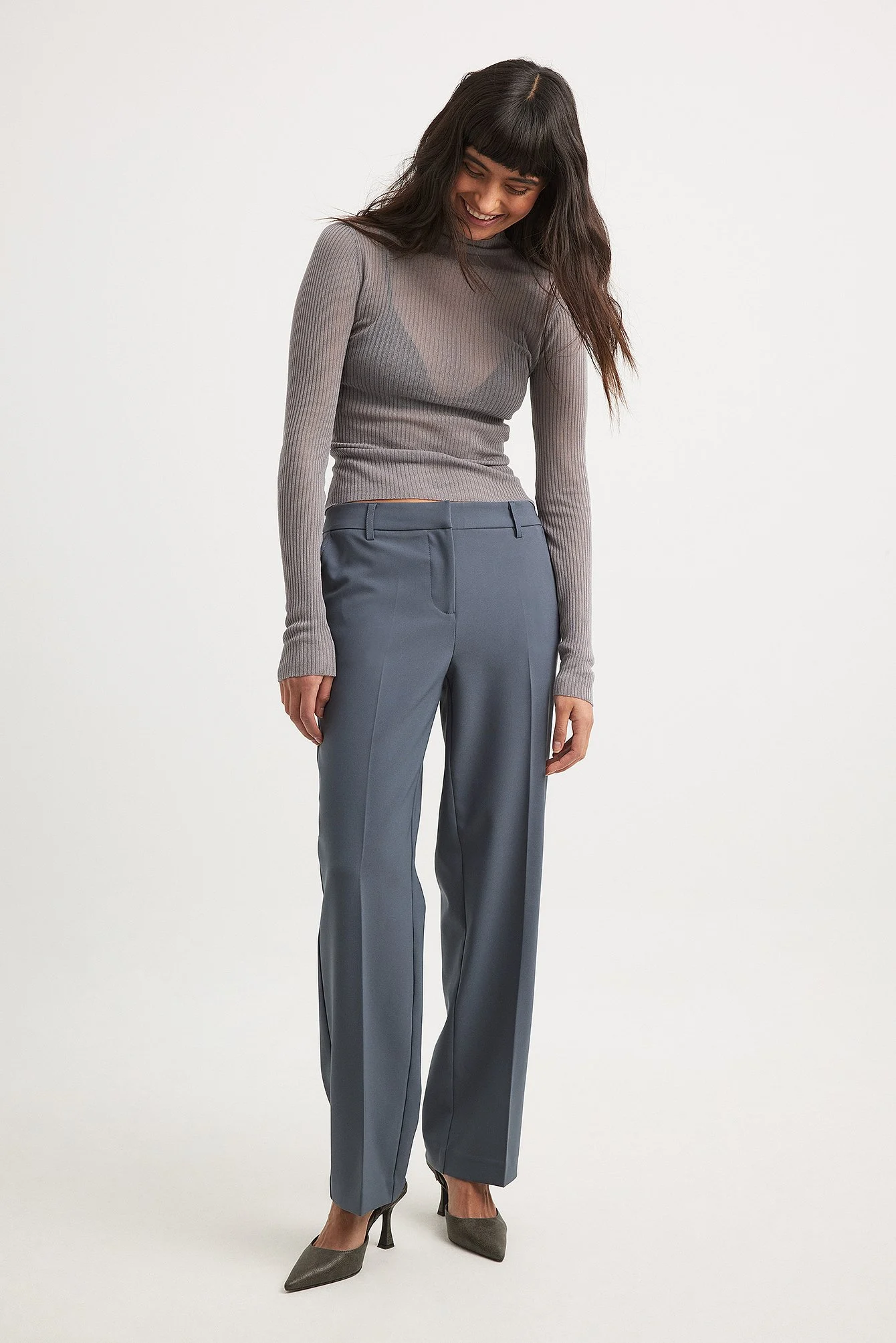 Gerade Anzughose mit niedriger Taille