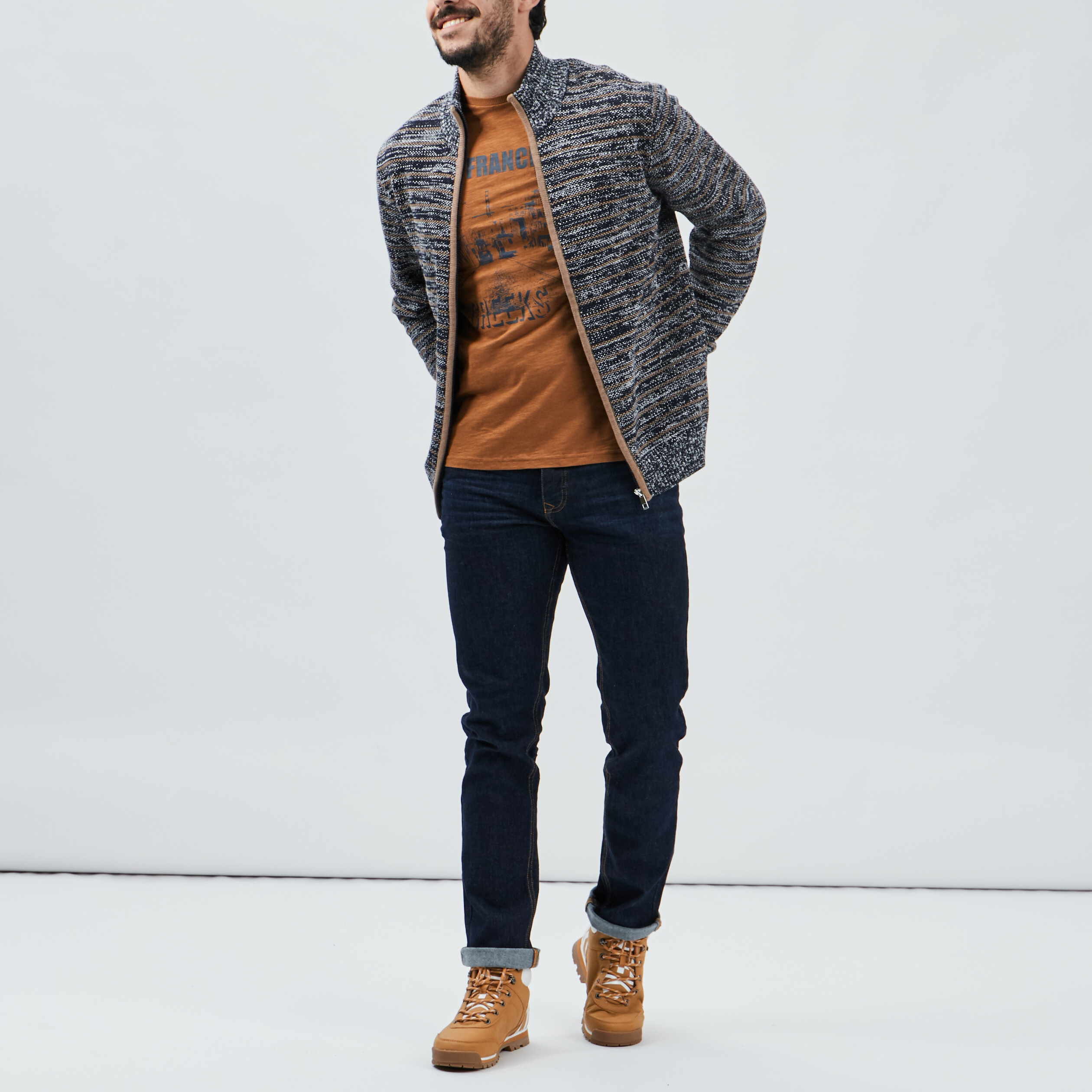 Jeans straight taille standard denim brut homme | La Halle