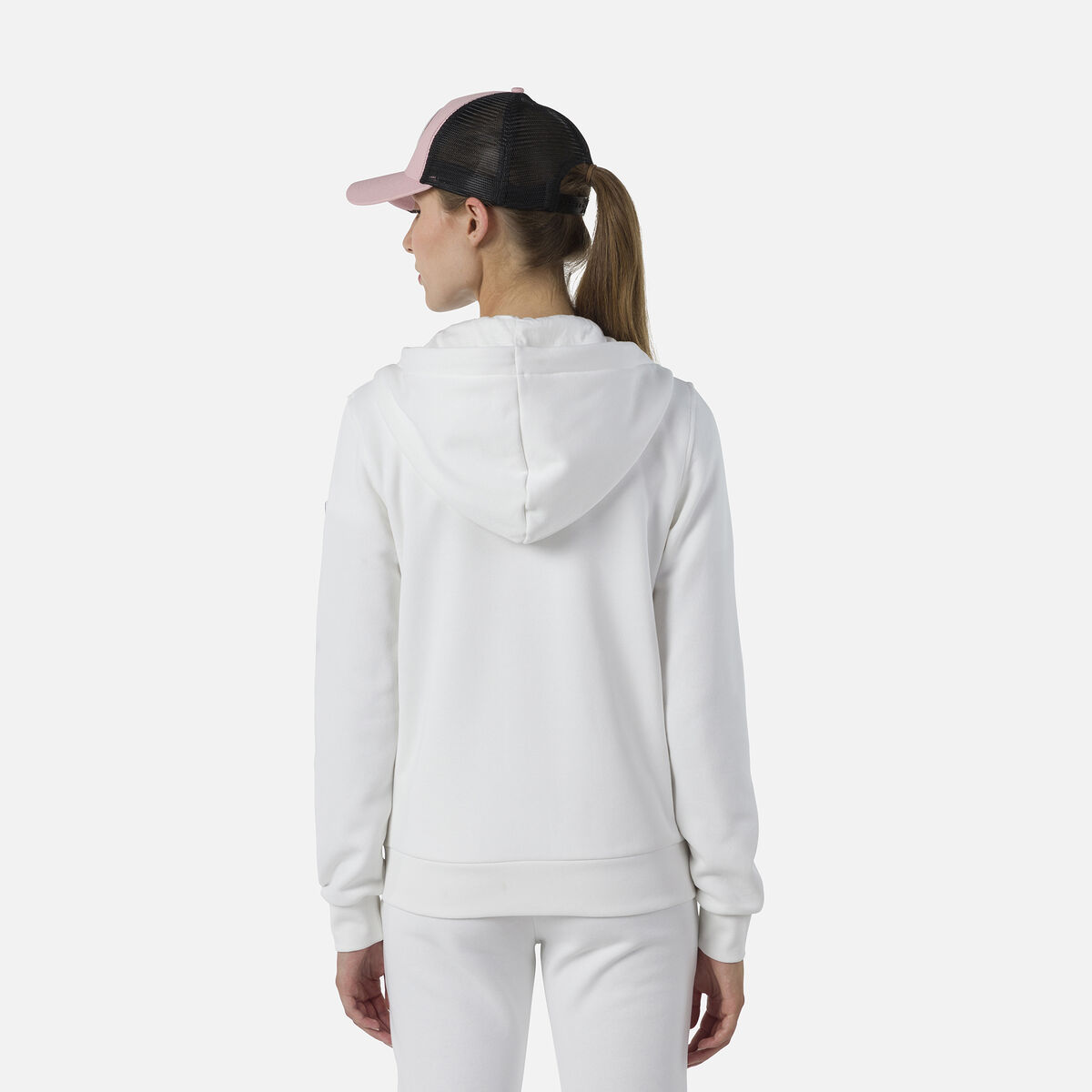 Logo Damensweatshirt mit Kapuze und durchgehendem Reißverschluss
