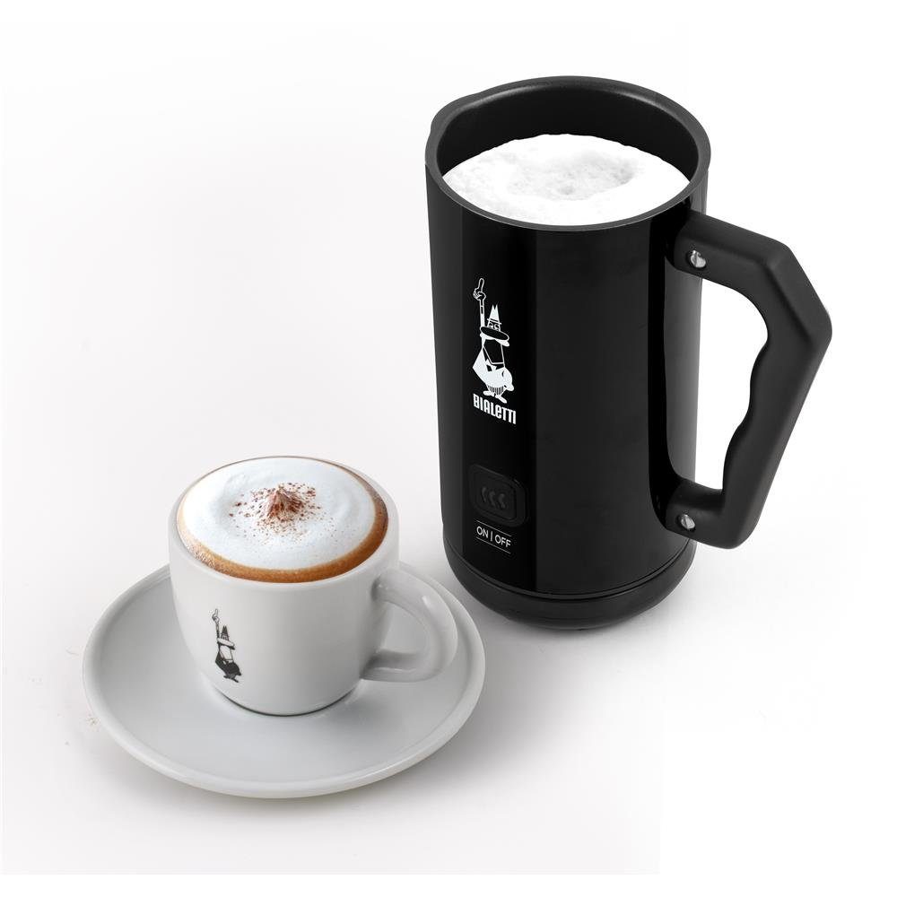 BIALETTI Milchaufschäumer Milk Frother MKF02 NERO, Elektrischer Milchaufschäumer, Schwarz, Aluminium