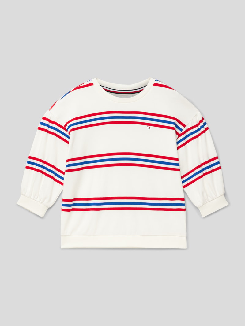Sweatshirt mit Streifenmuster Modell 'VARSITY' in weiß