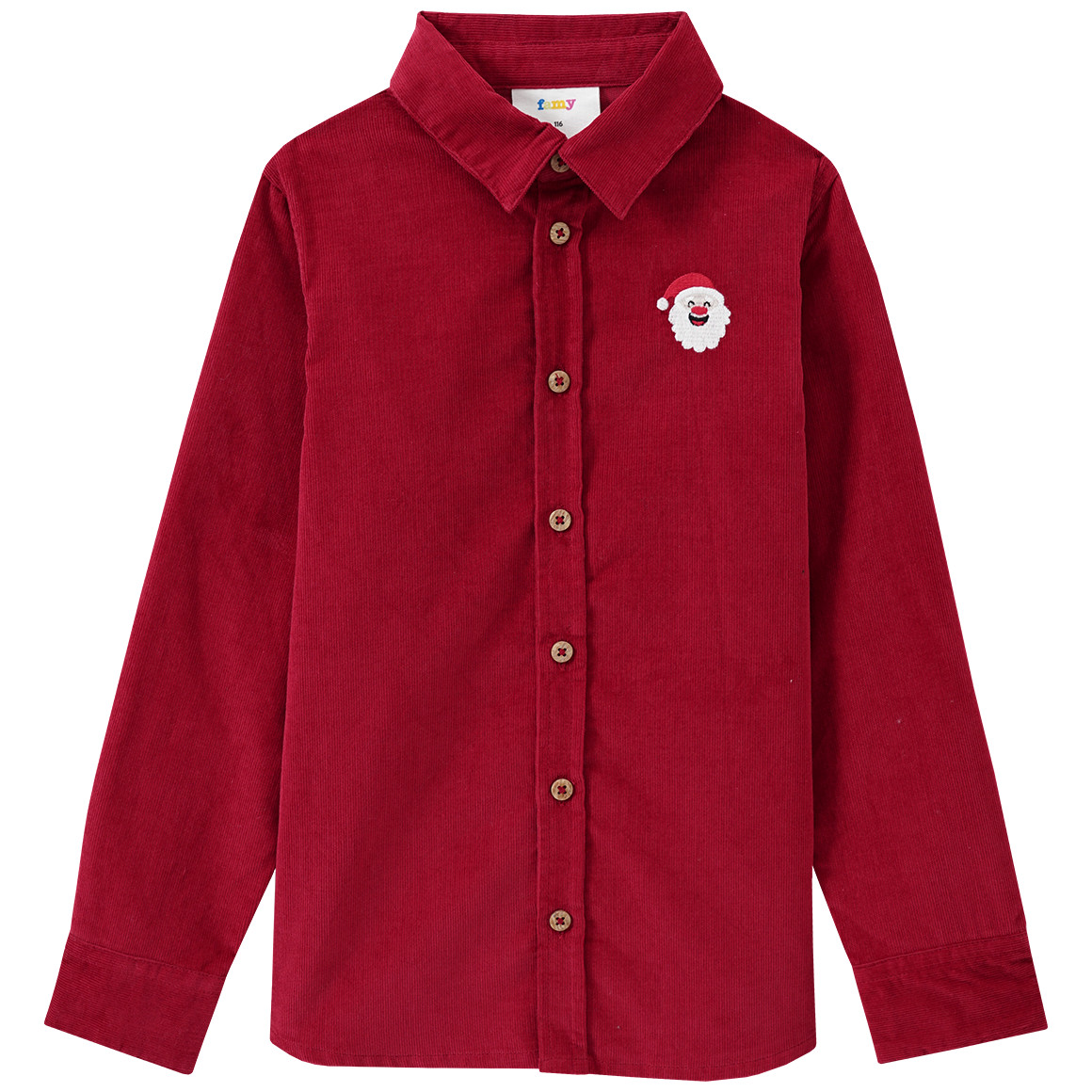 Jungen Weihnachtshemd aus Cord rot