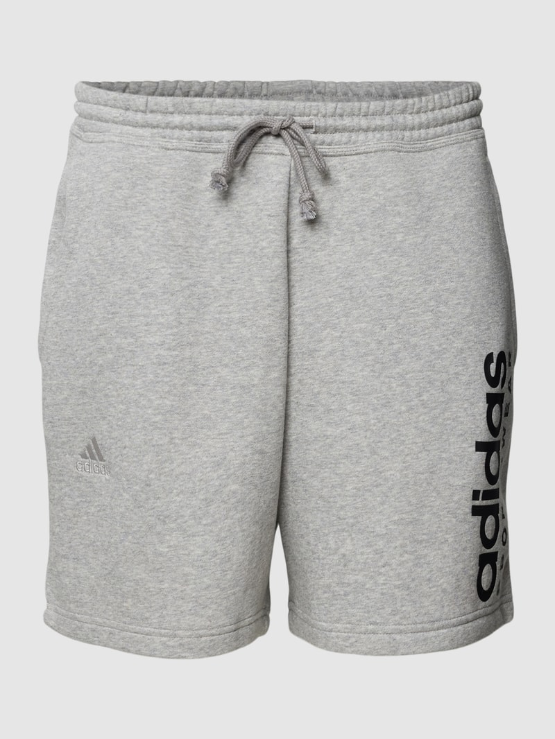 Sweatshorts mit Label-Details in mittelgrau meliert