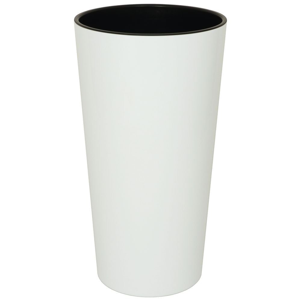 Heimwerkercenter Übertopf MePla - Hochkübel Lilia - wetterfestes Pflanzgefäß - UV-beständiger Blumenkübel - Pflanzentopf - Kübel - ø14 cm / H=26 cm - weiss