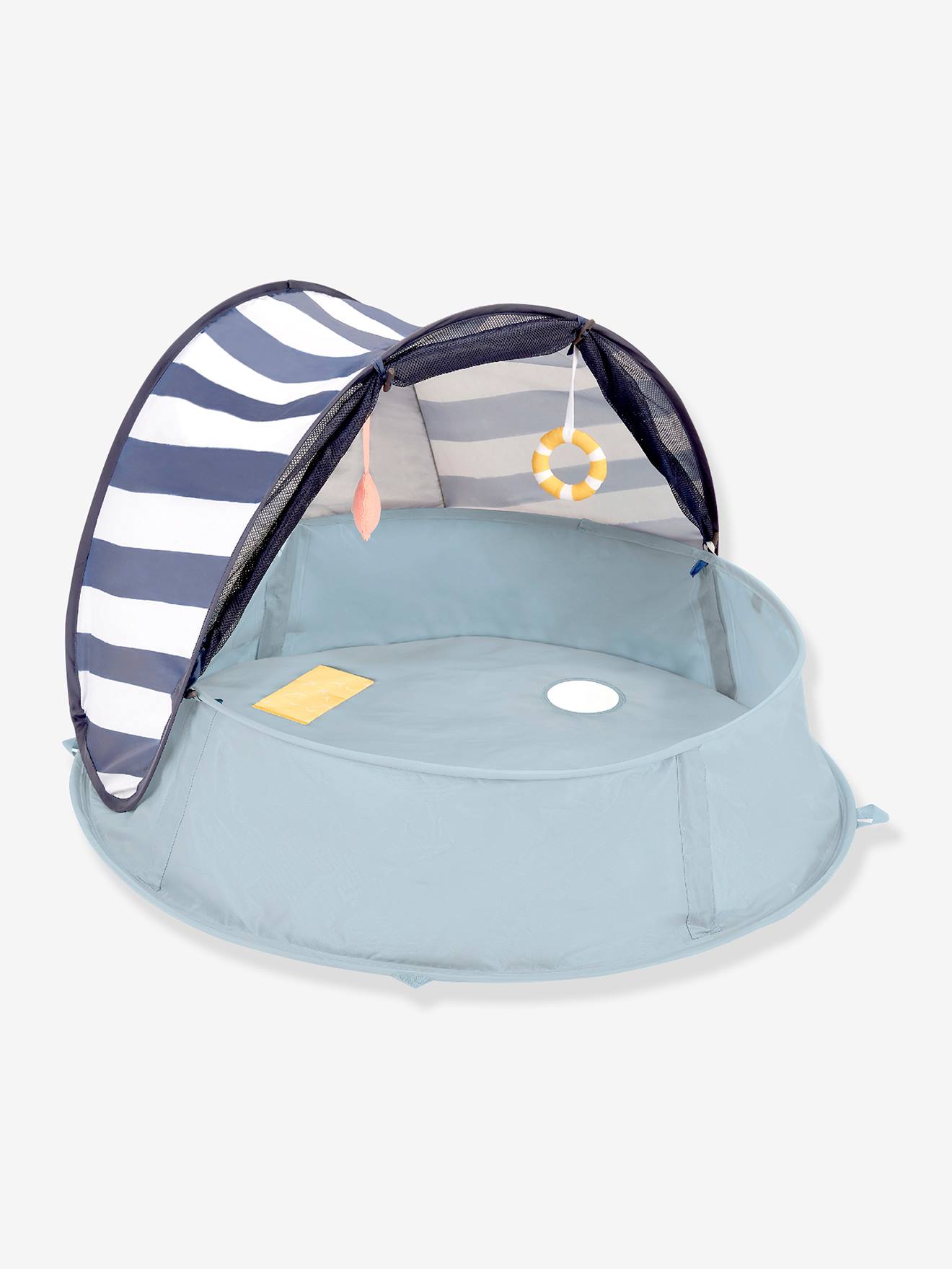 tente anti-UV UPF50+ pop-up Aquani BABYMOOV bleu blanc gris