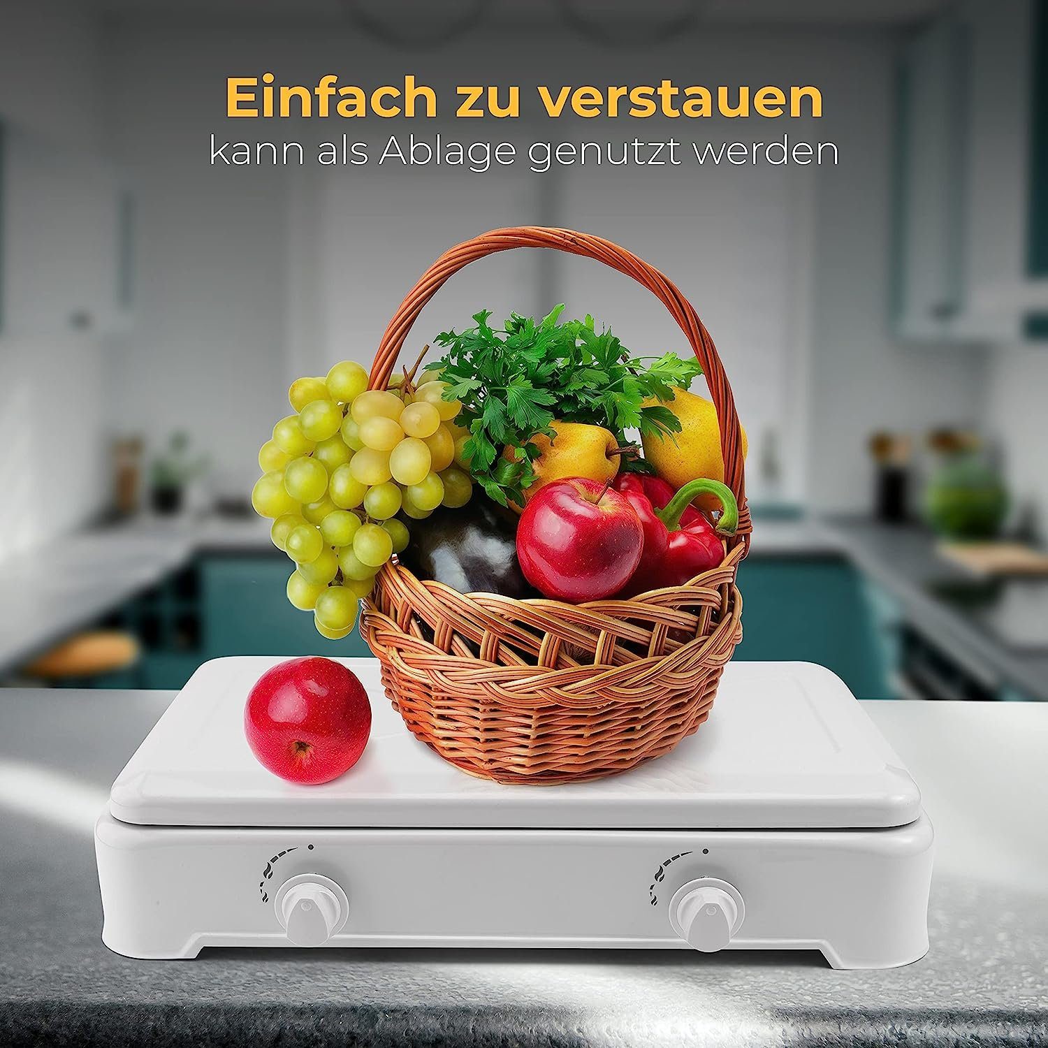 Magnum Wave Gaskocher 2-flammig inkl. Gasschlauch Robuster Campingkocher, Camping Gasgrill für Indoor und Outdoor Tischgrill