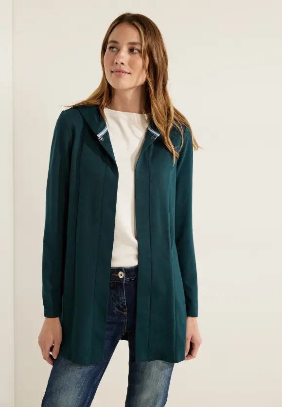 CECIL Unifarbene Kapuzenshirtjacke