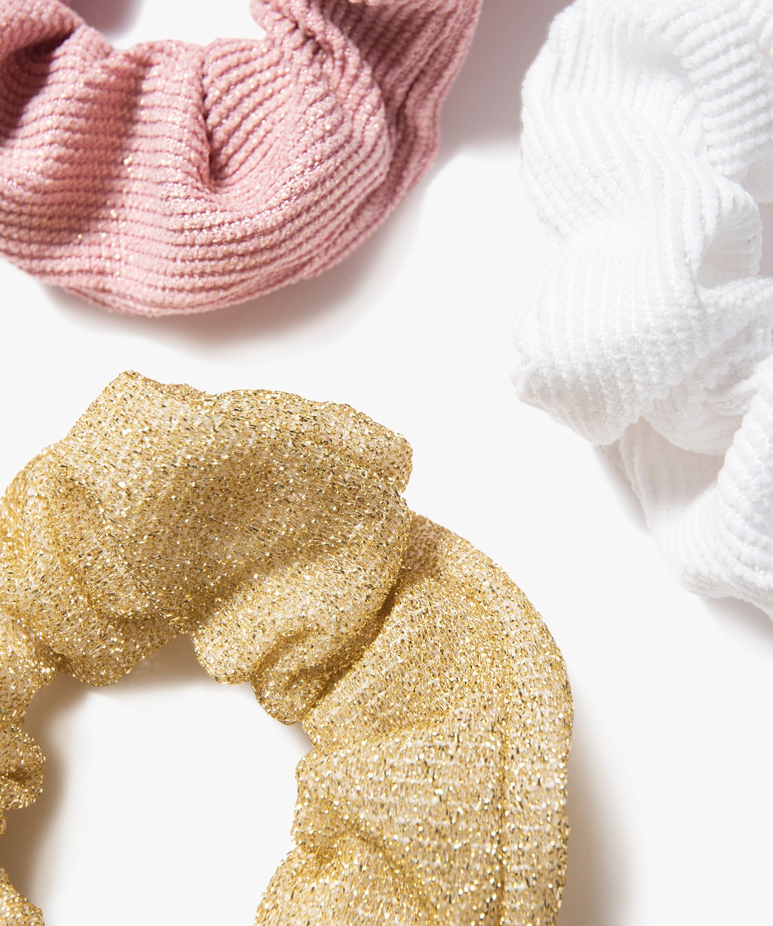 Chouchou fille en velours ctelé et à paillettes (lot de 3) multicolore | GEMO