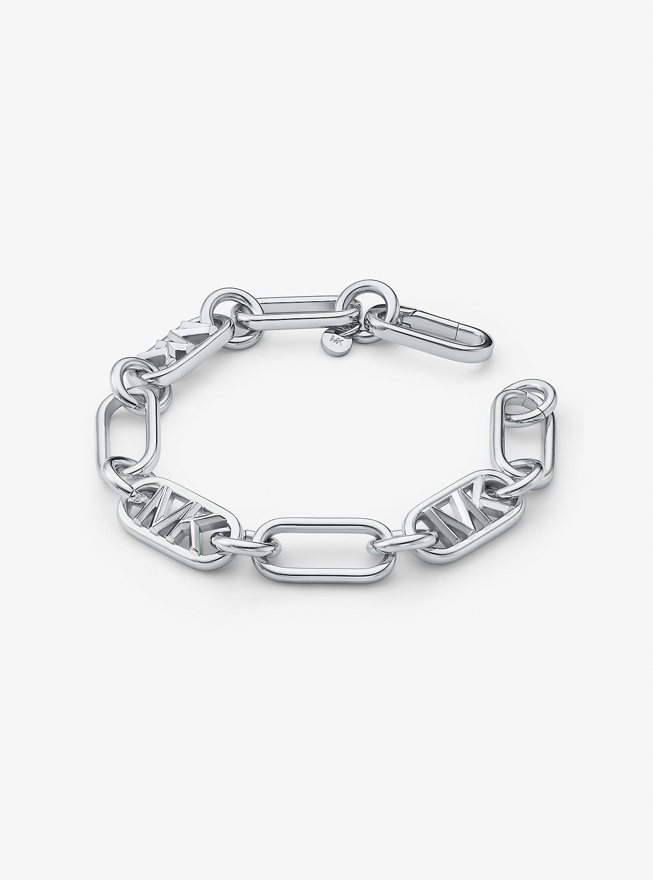 Precious Metal-Plated Brass Chain Link Bracelet - SILVER