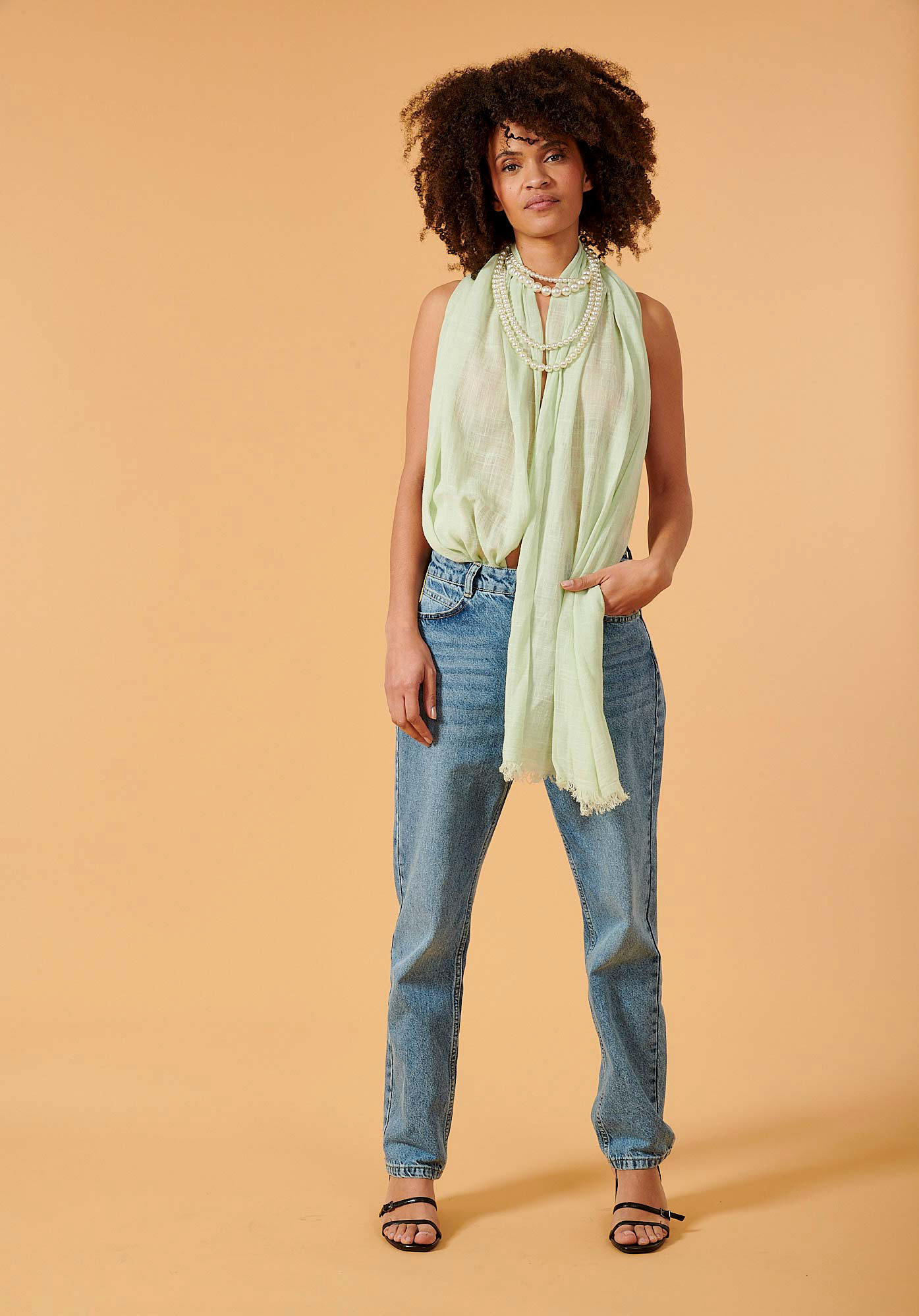 MIELI  Chèche vert Femme