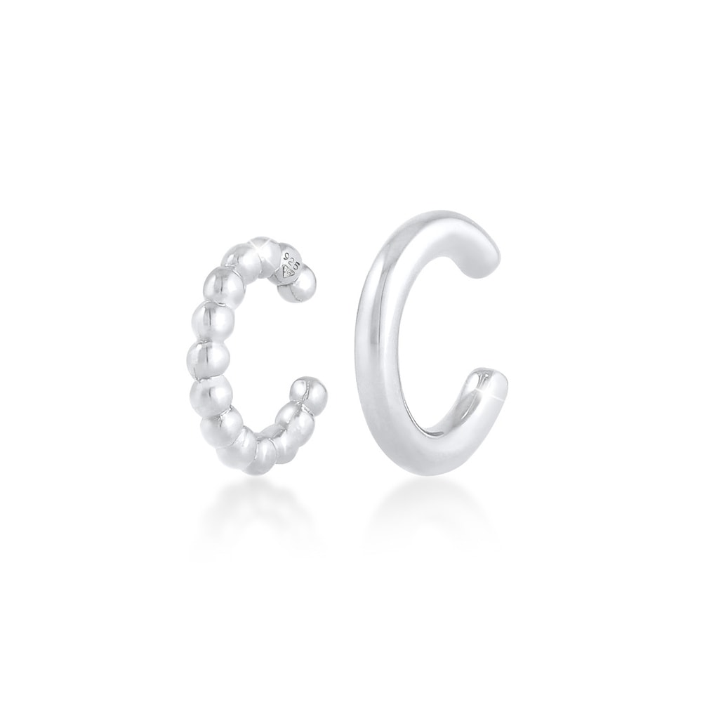 Elli Elli Boucles d'Oreilles Earcuff Basic Kugel Look 2er Set 925 Silber Boucles d'oreilles