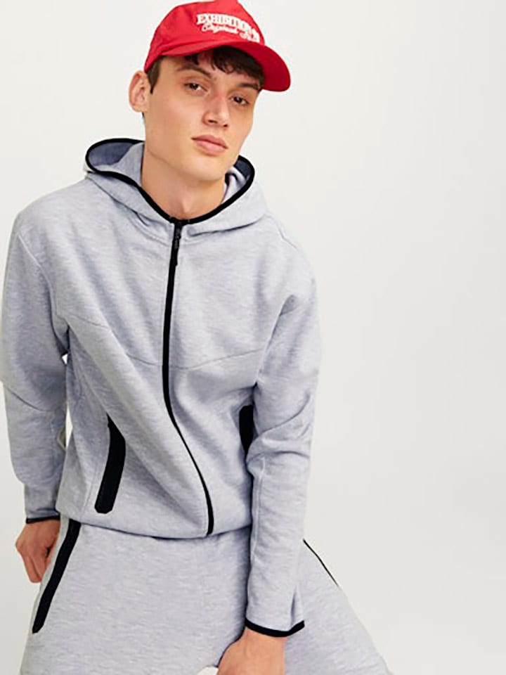 Jack & Jones Sweatjacke in Grau günstig kaufen