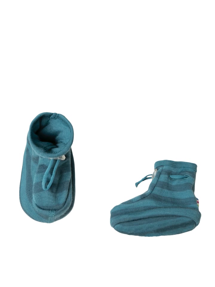 Joha Booties Krabbelschuhe Merino-Wolle in blue stripe günstig kaufen