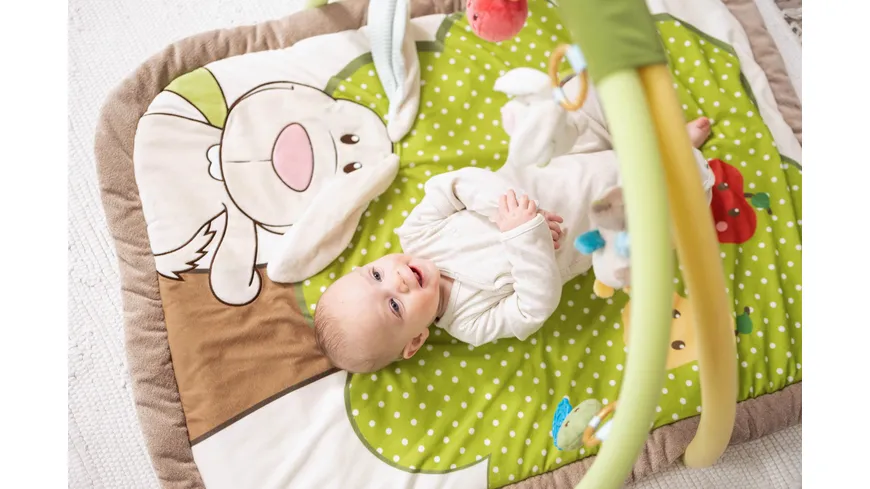 NICI 3-D Activity-Decke Hase und Eule mit Spielkissen und Spielbogen