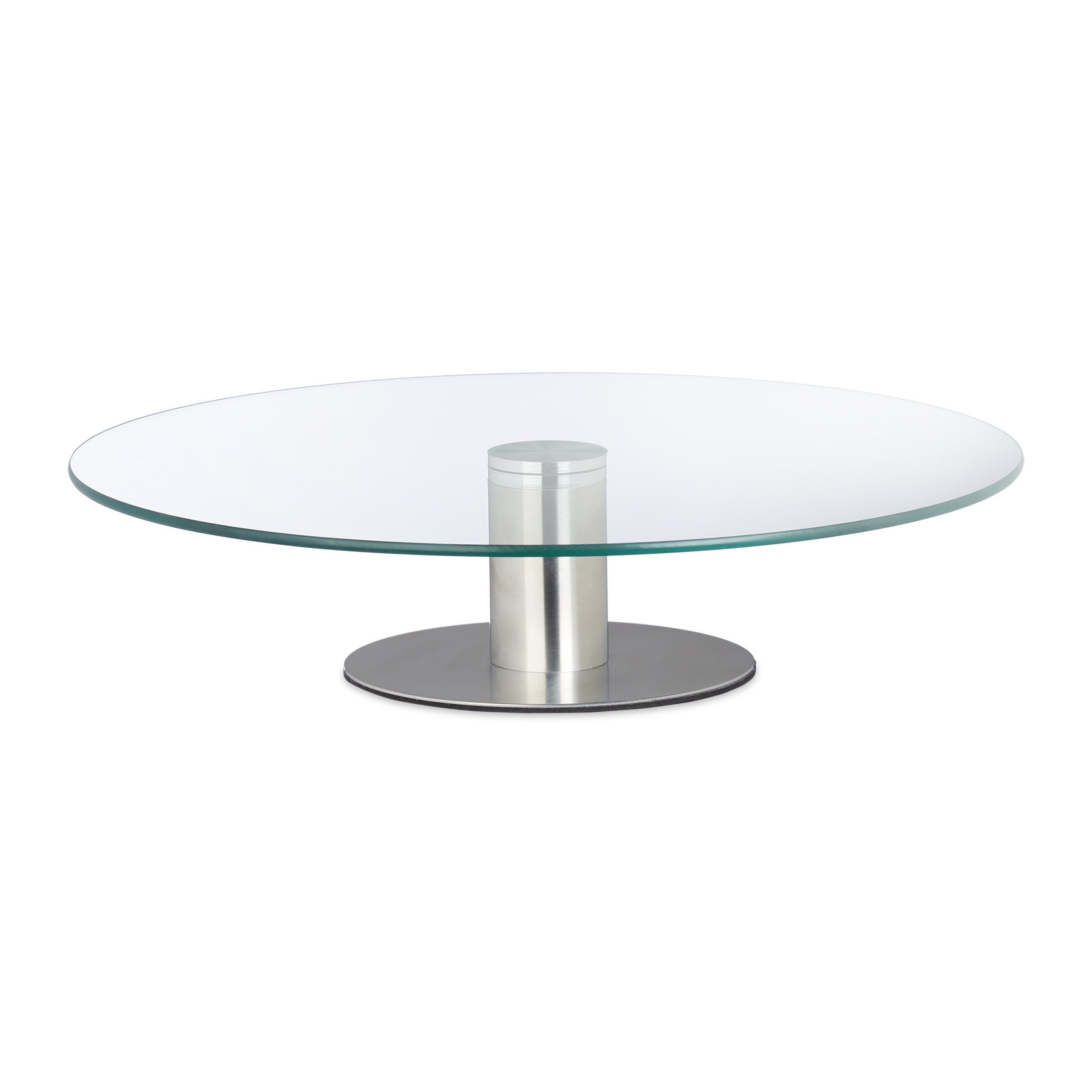 relaxdays Tortenplatte 1 x Tortenplatte drehbar mit Standfuß, Glas