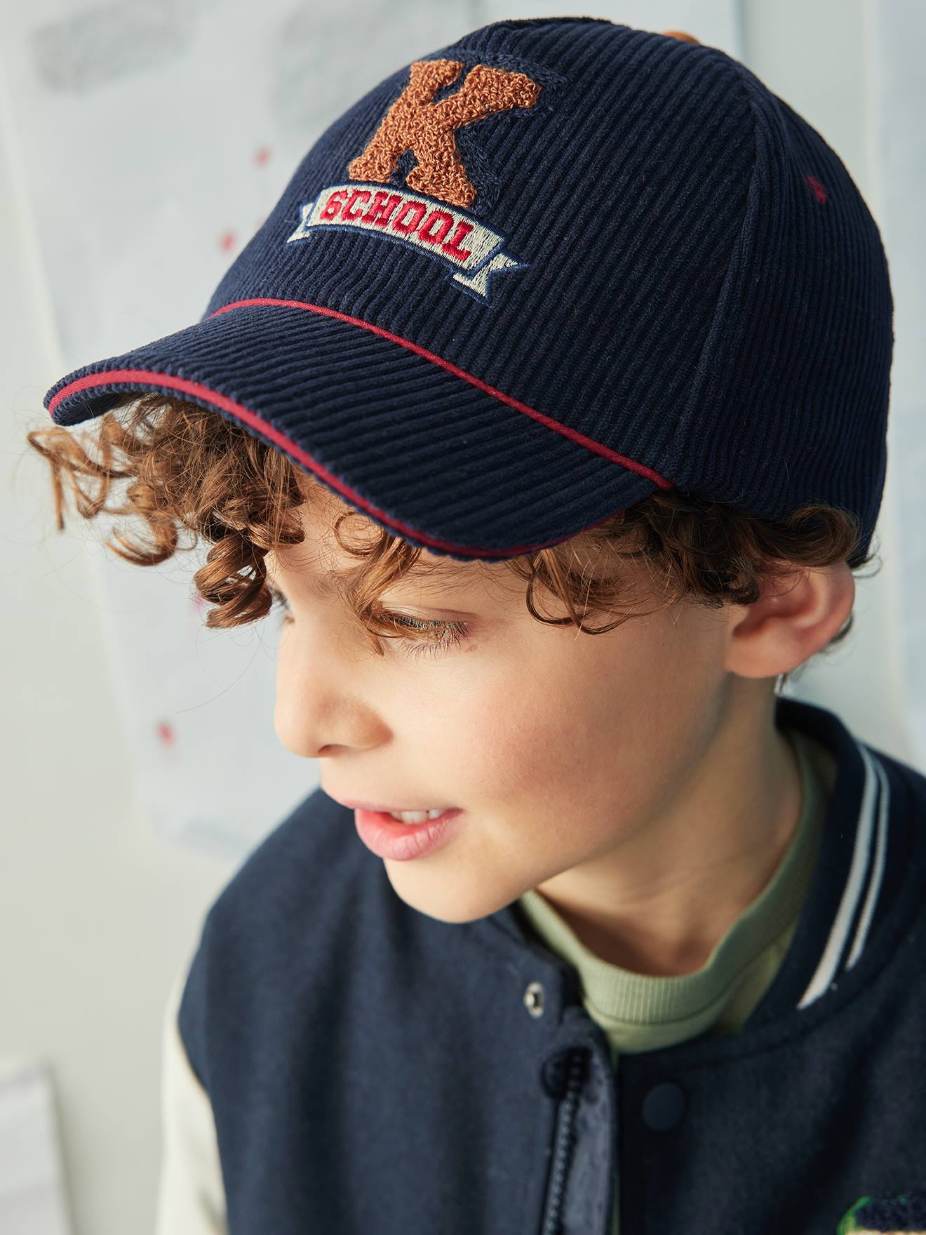 Vertbaudet Warme Jungen Cap aus Cord - marine
