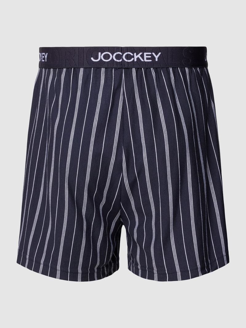 Boxershorts mit Label-Print im 2er-Pack in dunkelblau