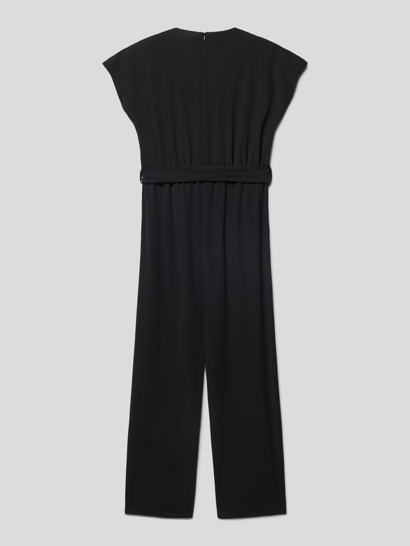 Jumpsuit mit V-Ausschnitt in schwarz