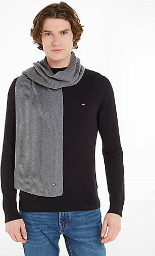 TOMMY HILFIGER Herren Schal ESSENTIAL FLAG SCARF aus Baumwolle und Kaschmir