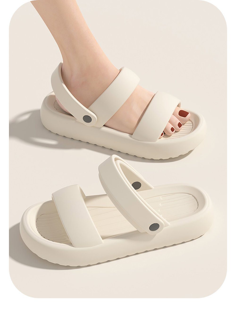 Geistesblitz Badeschuhe Herren Damen Badesandale (Super Weich rutschfest Badelatschen Hausschuhe, 1-tlg., Slippers Wolke Schlappen) Sommer Badeschlappen