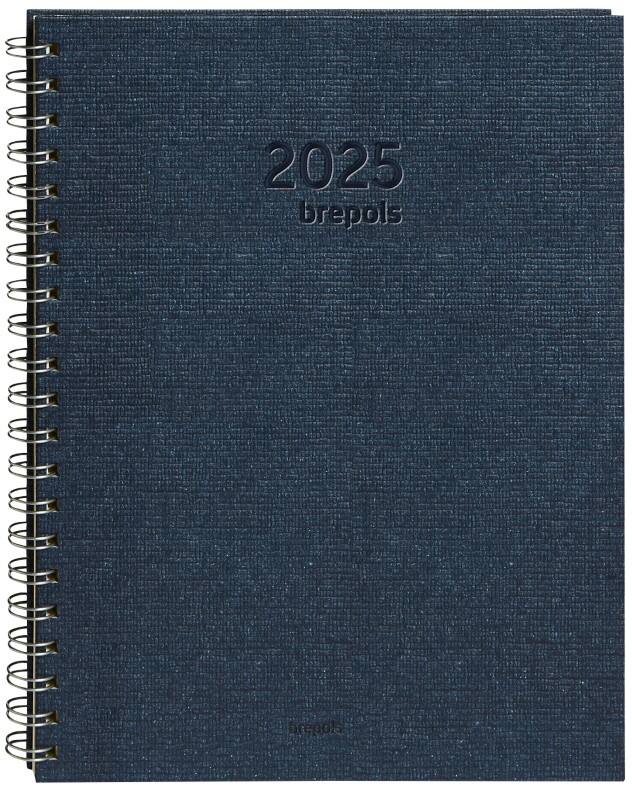 Brepols Terminplaner 2025 DIN A4 1 Woche / 2 Seiten Deutsch, Englisch, Französisch, Italienisch, Niederländisch, Spanisch Blau