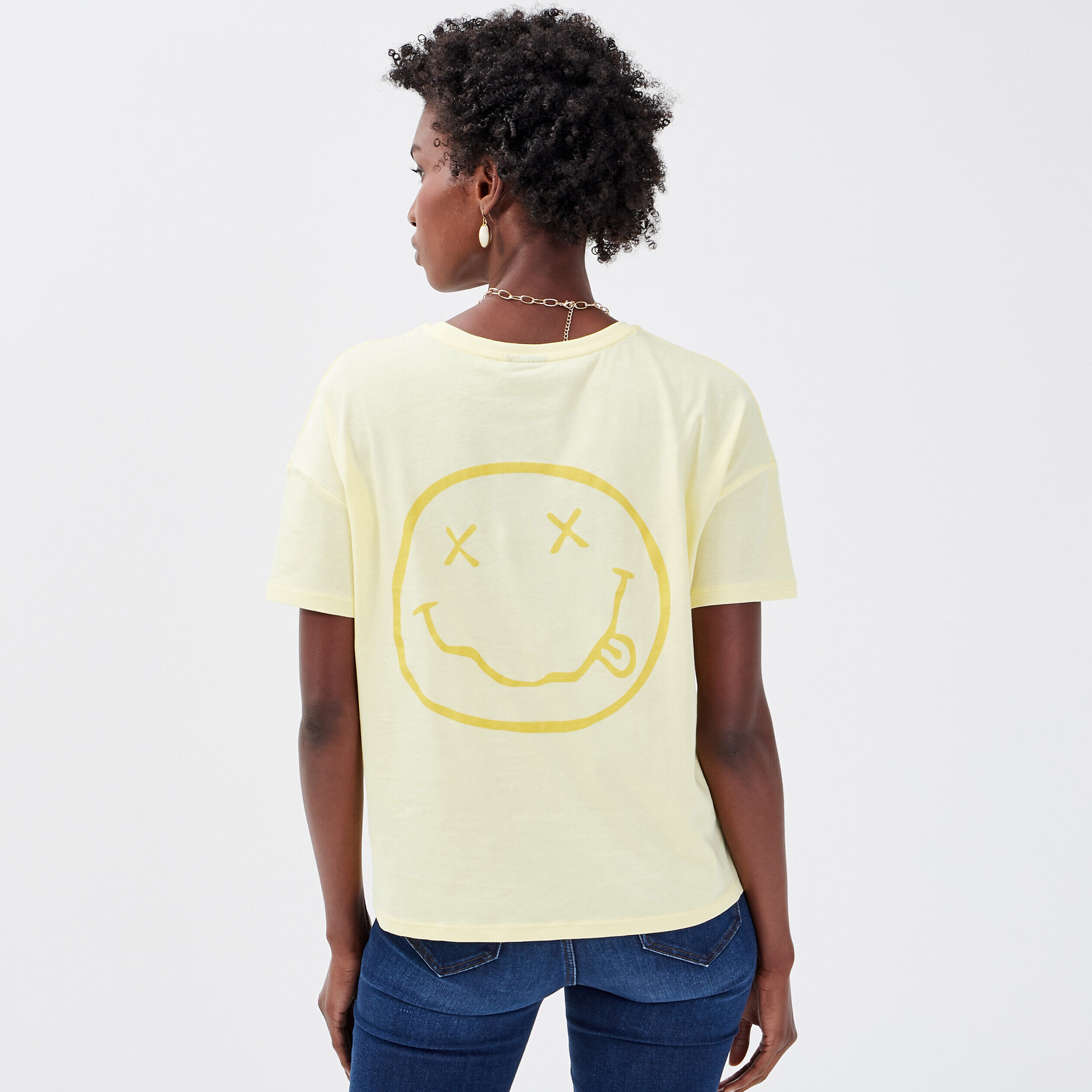 T-shirt Nirvana jaune clair femme | Cache Cache