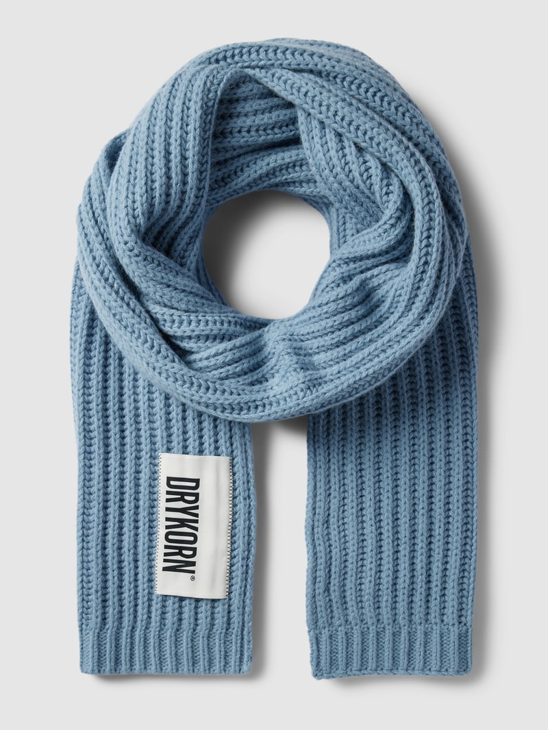 Schal mit Label-Detail Modell 'CRONICA' in rauchblau