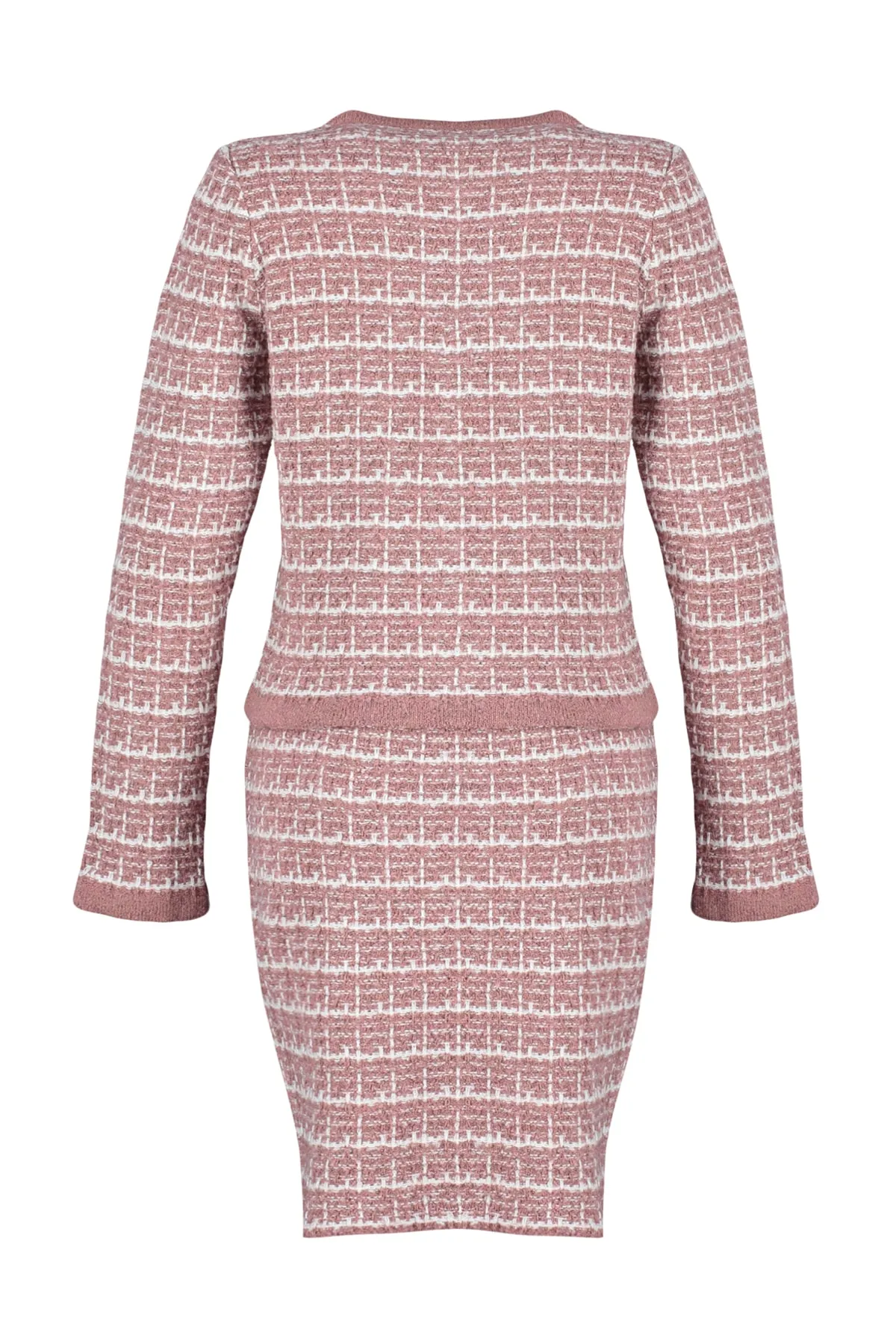 Trendyol Collection  Dried Rose Rundhals-Strickoberteil und -unterteil-Set TWOAW24AU00001