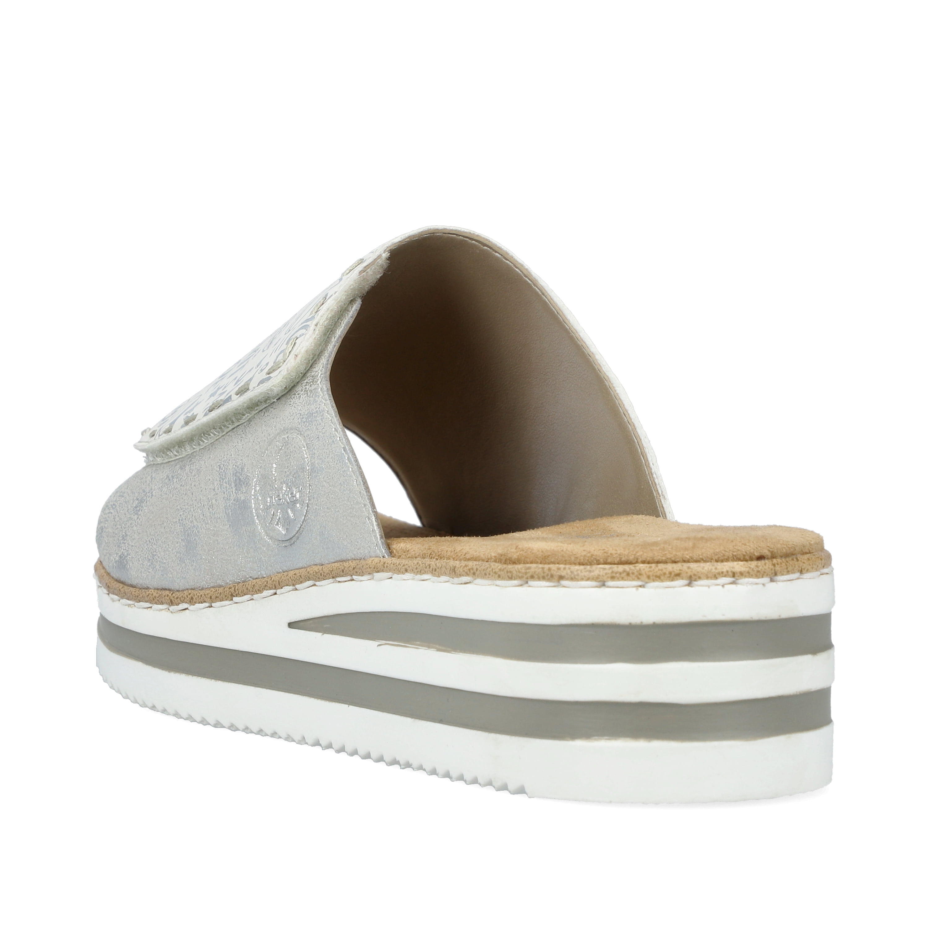 Rieker Damen Pantoletten silber-metallic