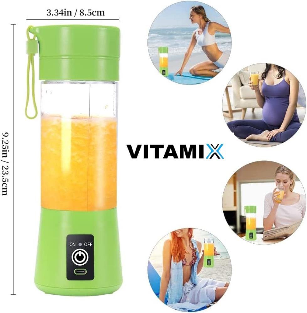 MAVURA Akku-Smoothie-Maker VITAMIX Smoothie Maker To Go Mini USB Shake Mixer, Elektrischer Milchshaker Standmixer Tragbare Rührmaschine