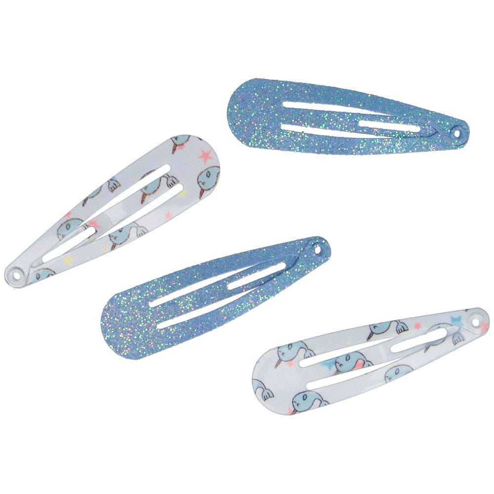 Solida Click-Clack Print/glitzer blau-weiss 4 Stk.