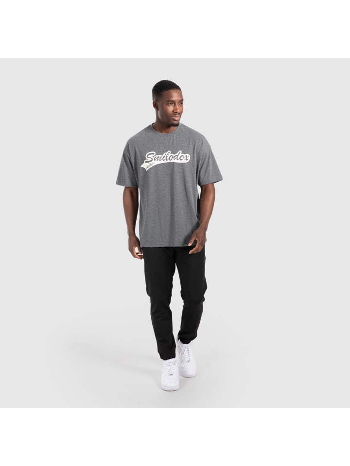 SMILODOX Unisex T-Shirt Macey in Anthrazit Melange günstig kaufen